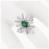 Image 3 : Vintage 18k White Gold 2.24 ctw Pear Emerald Marquise Diamond Spray Cocktail Rin