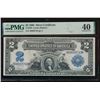 Image 1 : 1899 $2 Mini Porthole Silver Certificate PMG 40