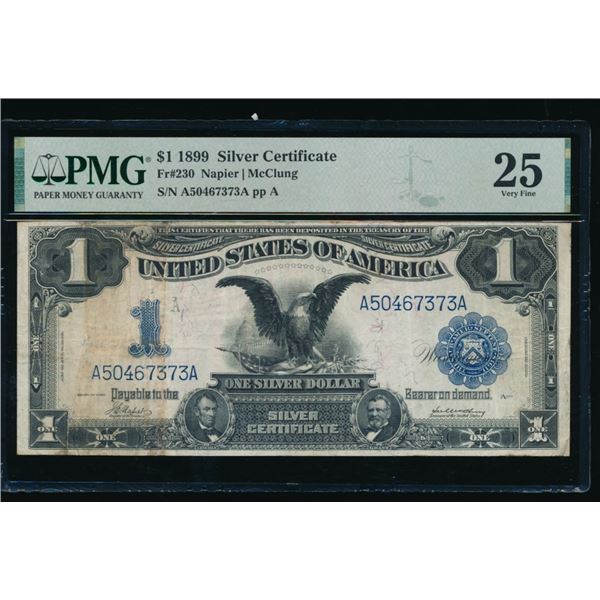 1899 $1 Black Eagle Silver Certificate PMG 25