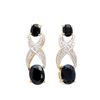 Image 1 : Plated 18KT Yellow Gold 4.12cts Sapphire and Diamond Earrings