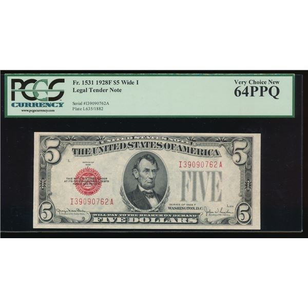 1928F $5 Legal Tender Note PCGS 64PPQ