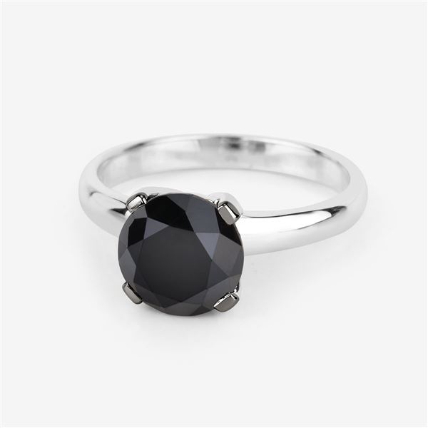 14KT White Gold 3.00ctw Black Diamond Ring