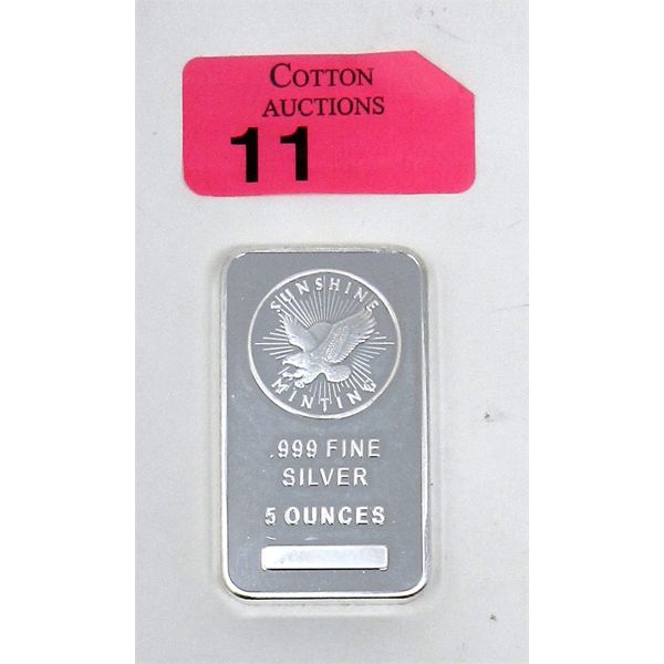 5 Oz .999 Silver Sunshine Minting  Bar 