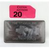 Image 1 : 1 Oz .999 Fine Titanium Buffalo Bar