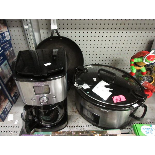 Crockpot, Coffee Maker & Wok - Customer returns