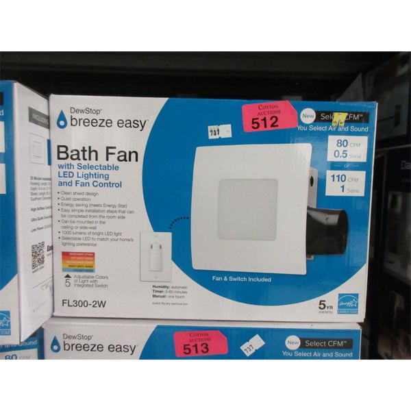 DewStop Bath Fan with LED Lighting & Fan Control