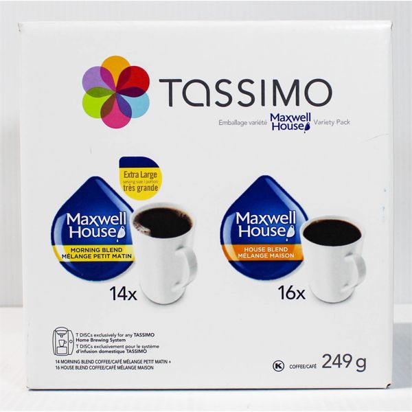 TASSIMO MAXWELL 14XHOUSE MORNING & 16XHOUSE BLEND
