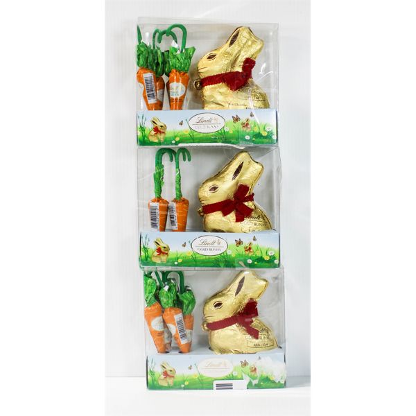 3 LIDNT MILK CHOC BUNNY AND CARROTS 