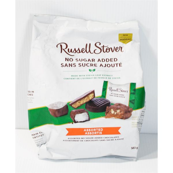 RUSSEL STOVEN ASST CHOCOLATES NO SUGAR 503G