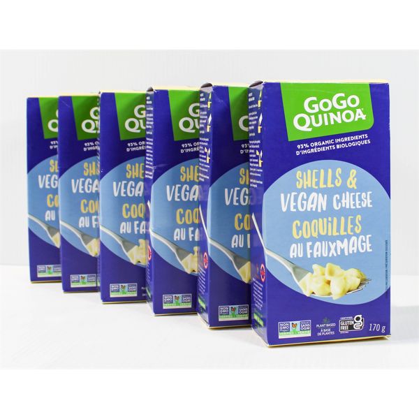 6 GOGO QUINOA SHELLS AND VEGAN CHEESE 170G