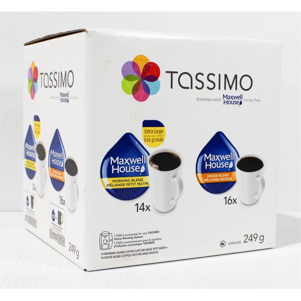 TASSIMO MAXWELL 14XHOUSE MORNING & 16XHOUSE BLEND