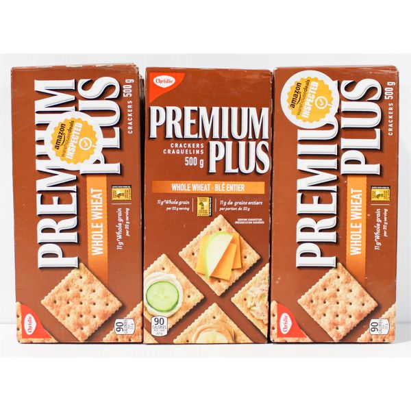 PREMIUM PLUS CRACKERS WHOLE WHEAT TOPS 3X450G BOX