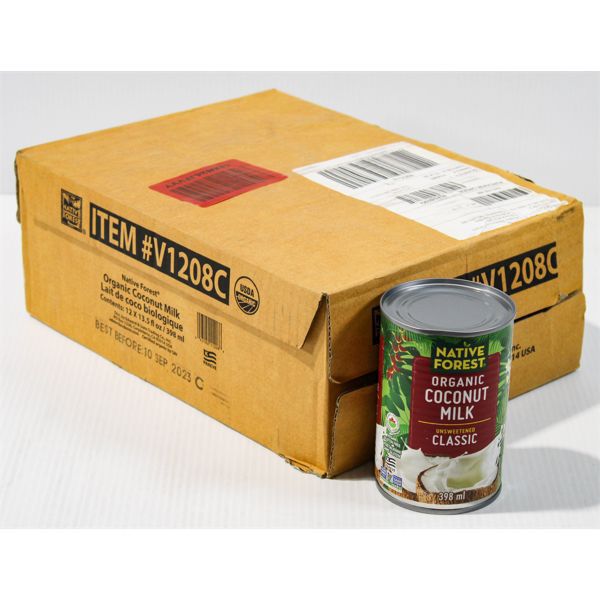 ORGANIC COCONUT MILK UNSWEETENED CLASSIC 12X398ML