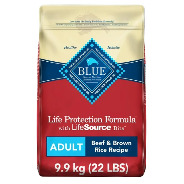 9.9 kg Blue Buffalo Adult Beef & Brown Rice Dog Food