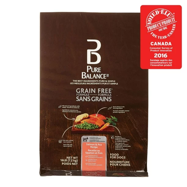 7.2 kg Pure Balance Puppy & Senior Salmon & Pea Recipe Dog Food