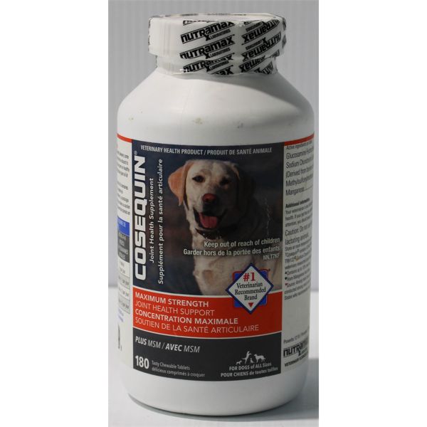 COSEQUIN JOINT HEALTH MAX STRENGTH FOR DOGS OF ALL SIZES 180 TABLETS SEALED 