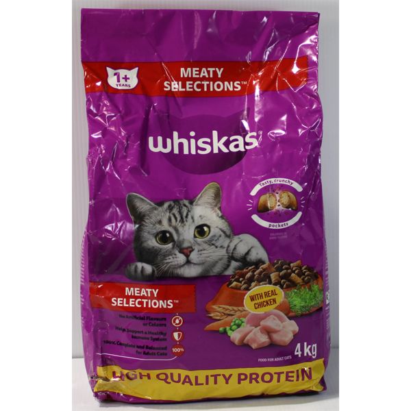 4 KG WHISKAS MEATY SELECTIONS CAT FOOD