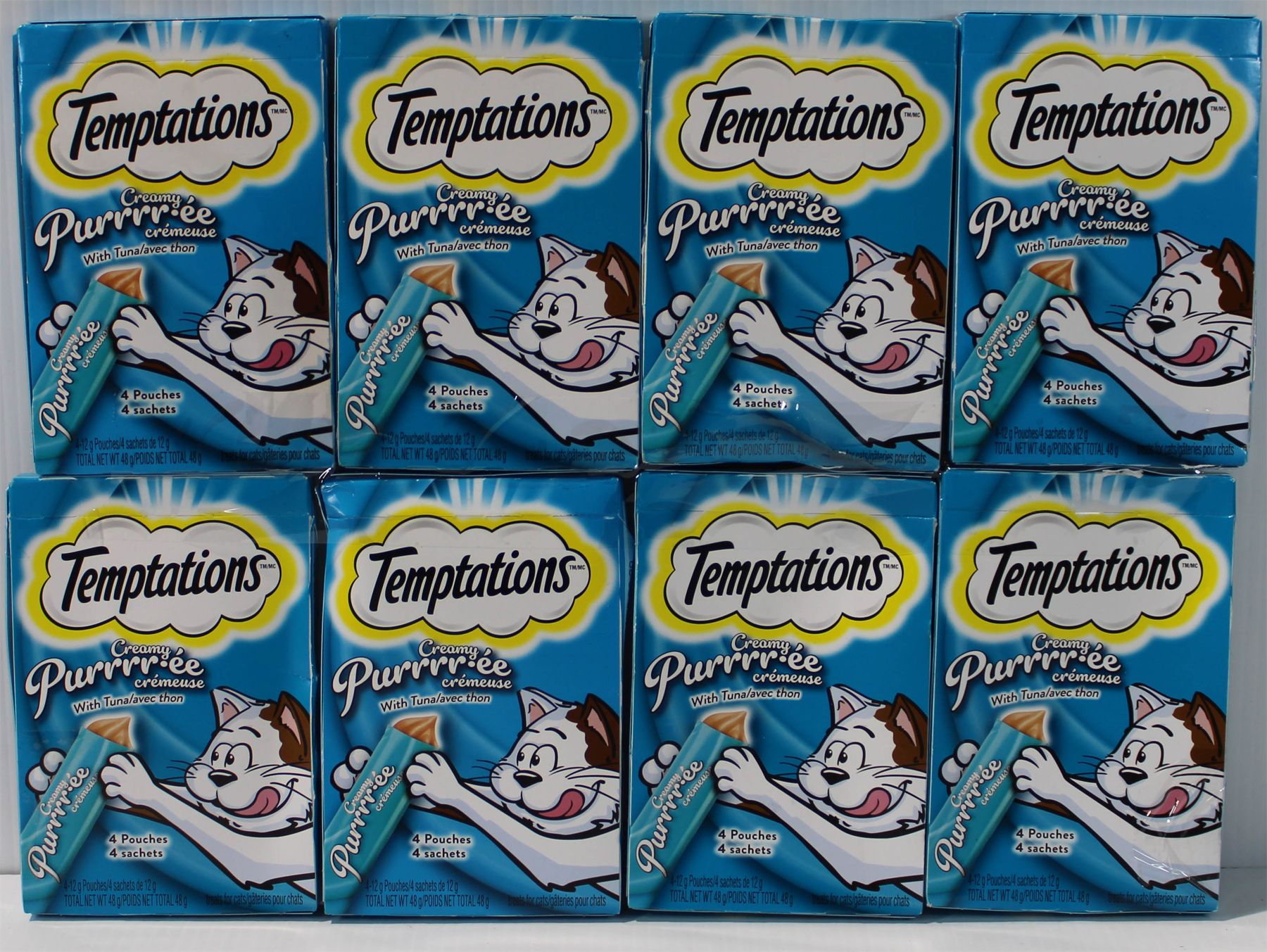 8 BOXES TEMPTATIONS CREAMY PURRRREE W/ TUNA