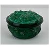 Image 1 : Art Deco Malachite Glass Trinket Vanity Box