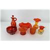 Image 1 : Collection of Amberina Glass Rainbow Kanawah