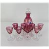 Image 2 : Sterling Czechoslovakian Glass Ruby Decanter Set