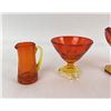 Image 2 : Collection of Amberina Glass Candlesticks Compote