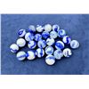 Image 1 : Collection of Antique Blue Swirl Marbles