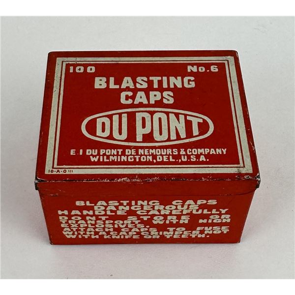 Blasing Cap Dupont Blasting Caps Tin No 6 Butte Montana Mining