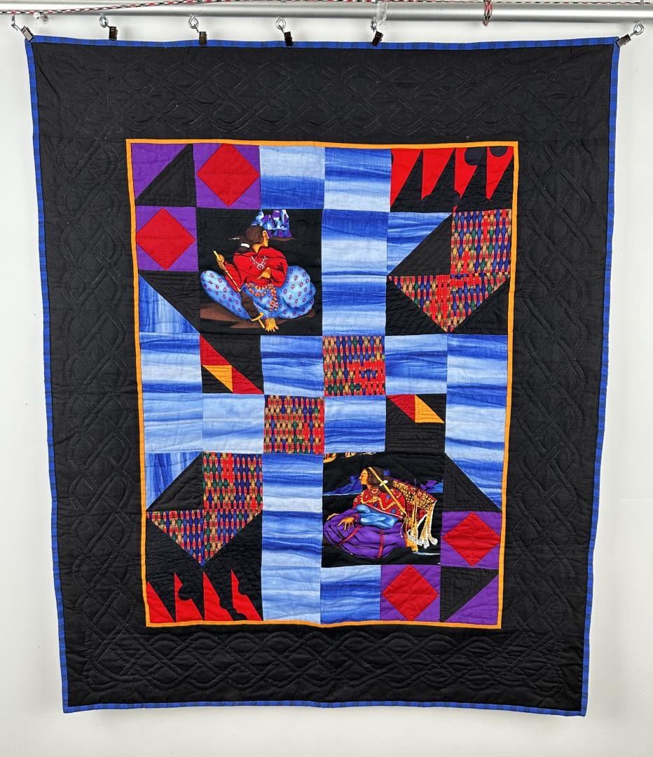 Native American Indian Pictorial Patchwork Quilt