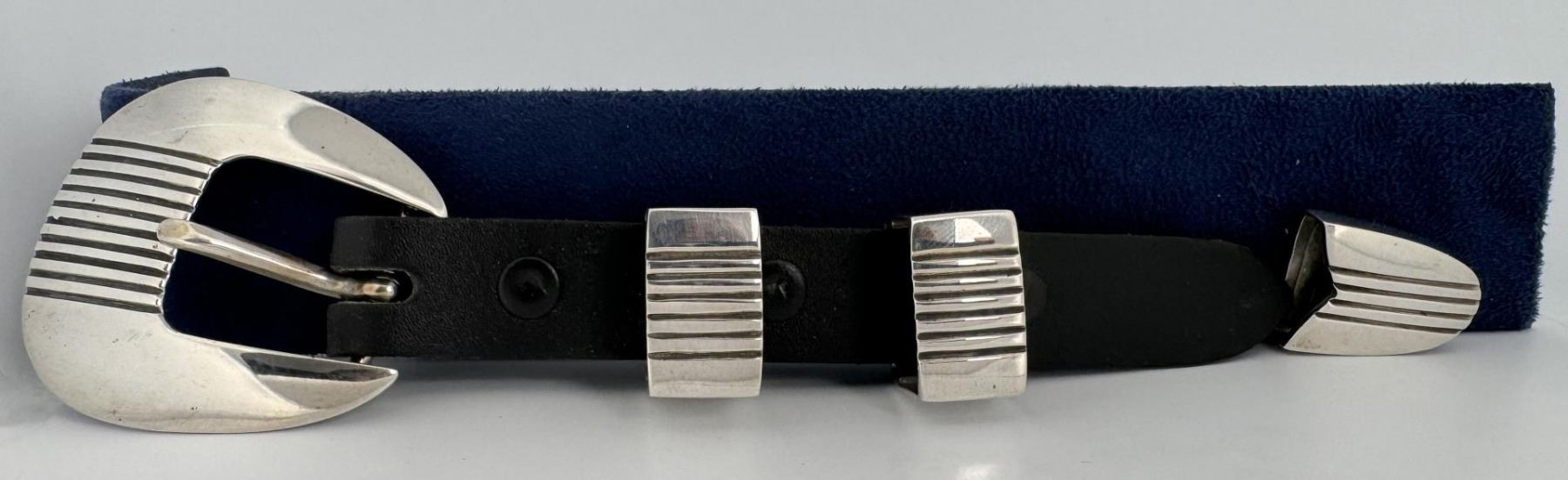Sterling Silver Cowboy Ranger Belt Buckle Set