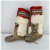 Image 2 : High Top Cree Indian Beaded Mukluks Moccasins