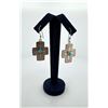 Image 1 : Navajo Sterling Silver Turquoise Cross Earrings