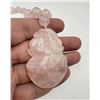 Image 3 : Chinese Carved Rose Quartz Necklace