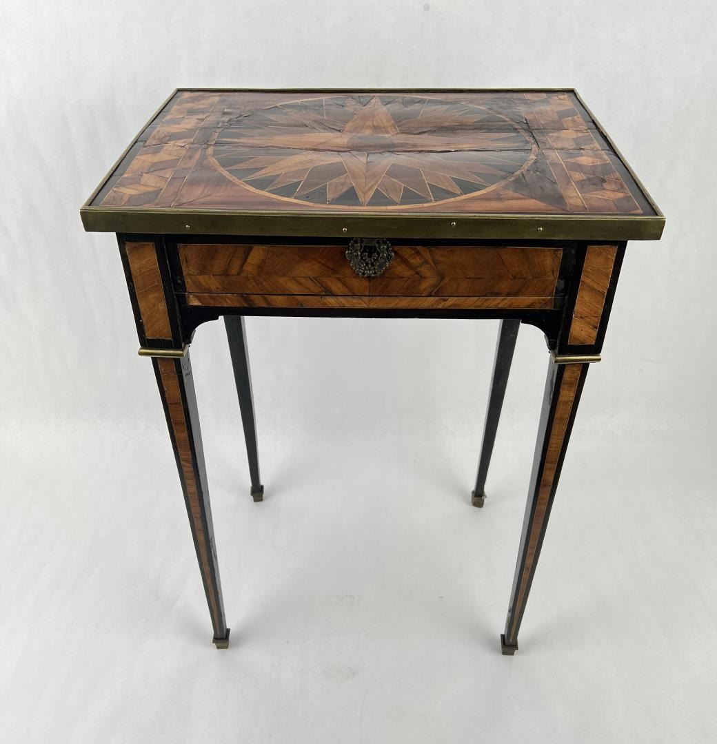 Compass Table Inlay Antique Compass Rose Inlaid French Table