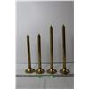 Image 1 : (4) Vintage Kerosene Filled Brass Candles - Empty