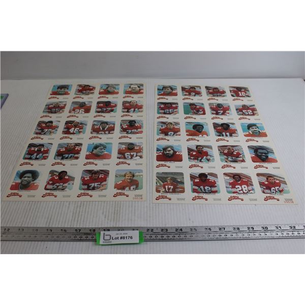 Calgary Stampeders 1981 Red Rooster 40-Card Set on (2) Sheets