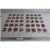 Image 1 : Calgary Stampeders 1981 Red Rooster 40-Card Set on (2) Sheets