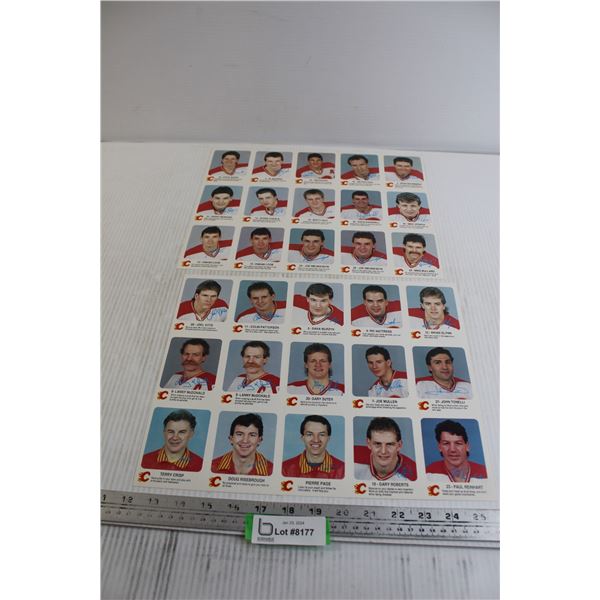 Calgary Flames 1987-88 Red Rooster 20-Card Set on (2) Sheets