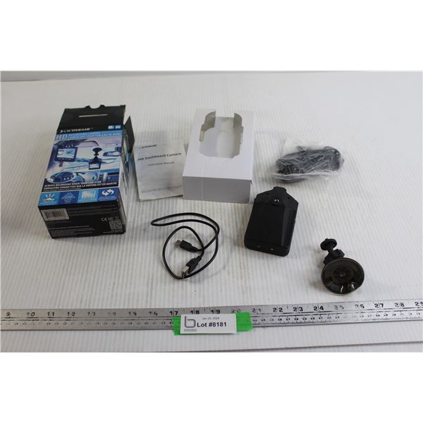 Dash Cam - Consignor Says, "Works fine when plugged in, needs battery"