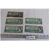 Image 1 : (5) Canadian 1954 $1 Bills
