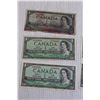 Image 2 : (5) Canadian 1954 $1 Bills