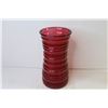 Image 2 : Cranberry Glass Vase - Amber Glass Vase