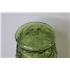 Image 2 : Vintage 60's Crinkle Pattern Green Glass Vase - E. O. Brody Co.