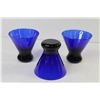 Image 3 : (3) Blue Glass Cups