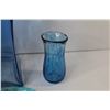 Image 3 : (3) Blue Glass Vases - Glass Dish/Ashtray