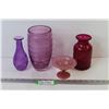 Image 1 : (3) Glass Vases - Glass Dish