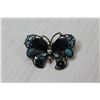 Image 2 : Vintage Clip-On Earrings - Jeweled Butterfly Brooch - Jeweled Ring