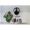 Image 1 : Cooper Hockey Gloves - Head Phones - Callaway Golf Balls - (6) Pocket Knives
