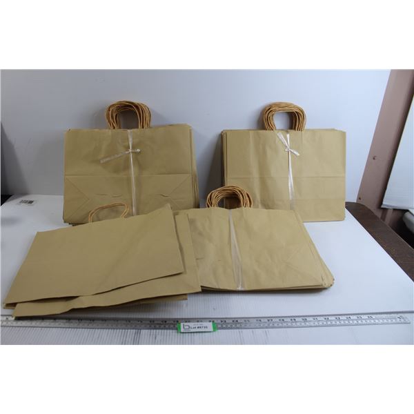 (3) Stacks Brown Paper Bags
