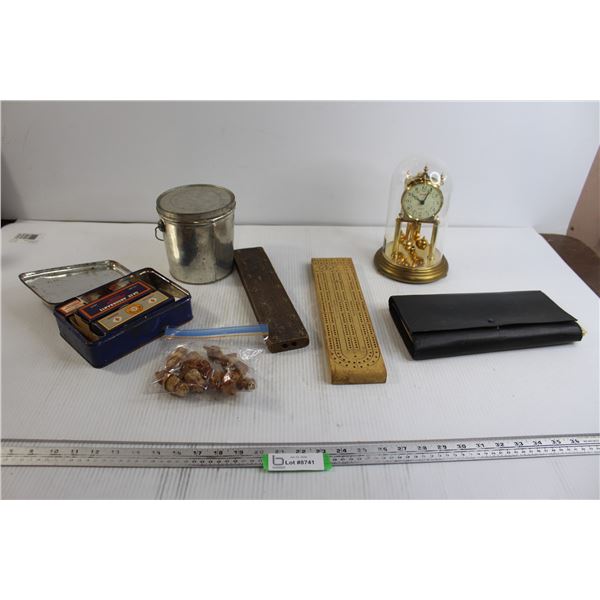 Anniversary Clock - Untested, (2) Cribbage Boards, Misc.